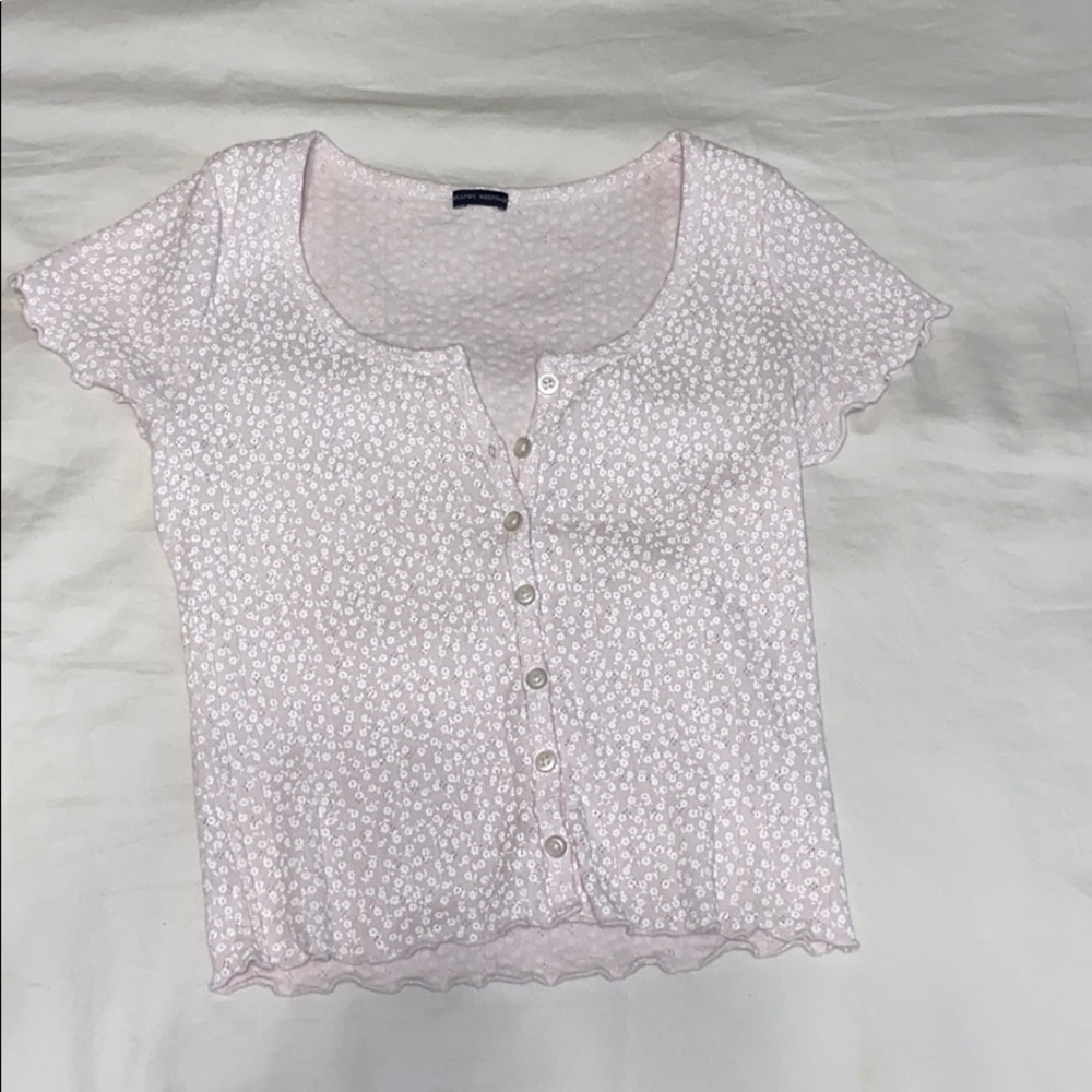 Brandy Melville flower button up blouse
